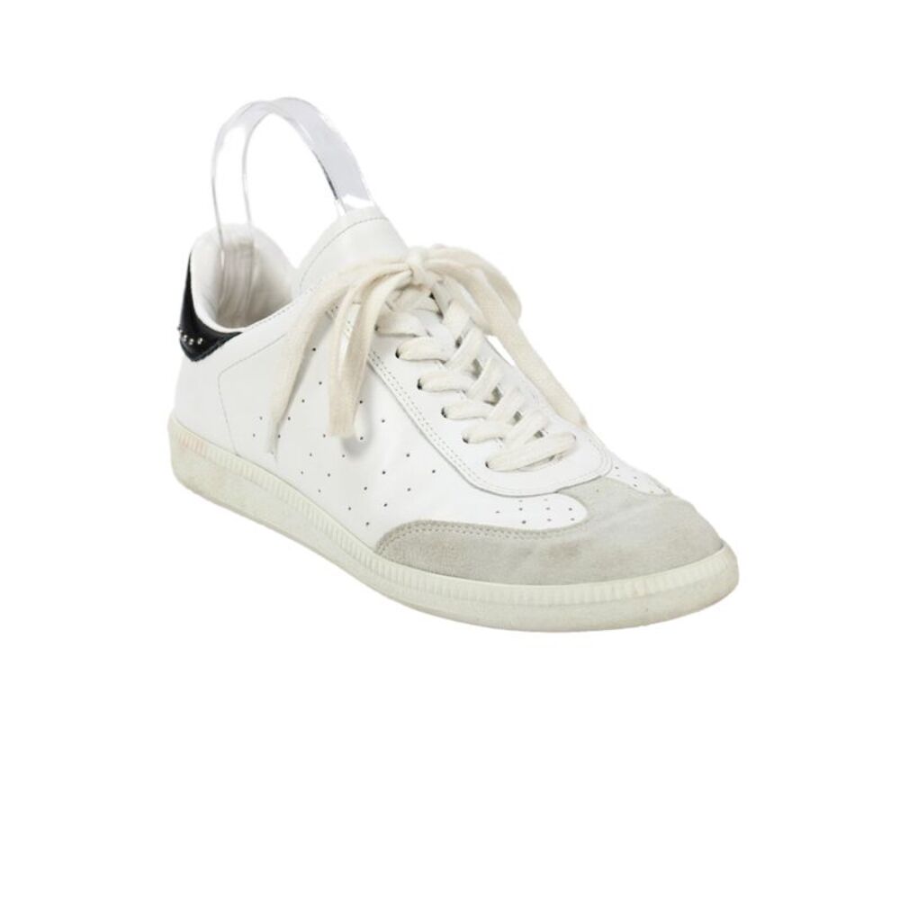 Isabel Marant Womens Leather Low Top Studded Sneakers White Black Size 38 8